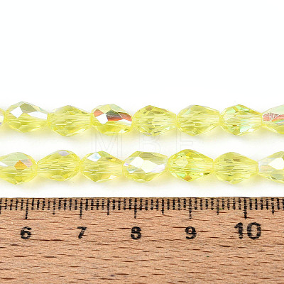 Transparent Electroplate Glass Beads Strands EGLA-N023-6x8mm-A02-1