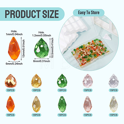 150Pcs 10 Styles Glass Beads GLAA-TA0004-35-1