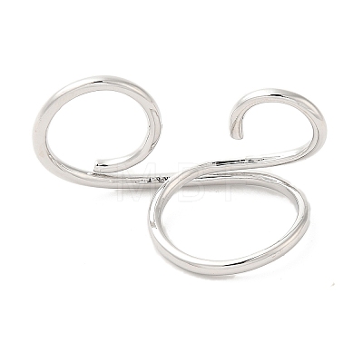 Brass Wire Open Cuff Rings RJEW-P098-01P-1