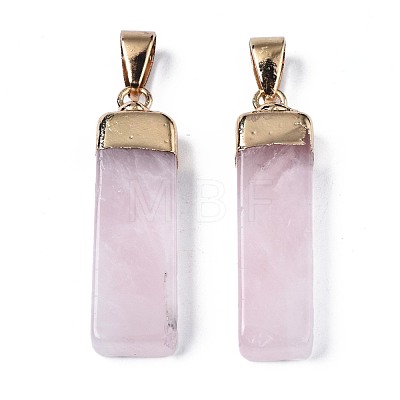 Natural Rose Quartz Pendants G-S359-313B-1