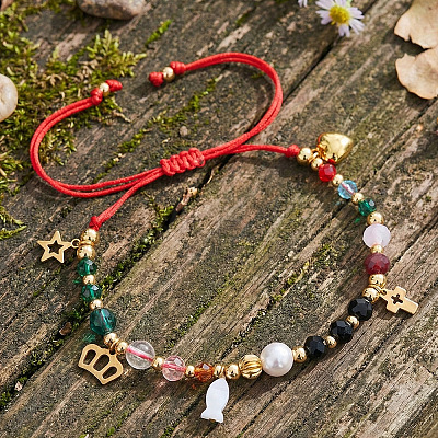 Chakra 304 Stainless Steel & Shell Charm Bracelets RE0634-2-1