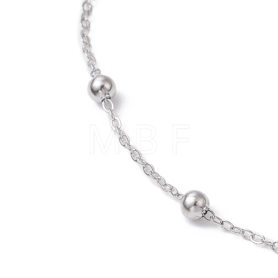 304 Stainless Steel Ball Cable Chain Anklets AJEW-AN00643-02-1