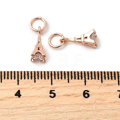 Brass Micro Pave Cubic Zirconia Charms ZIRC-G133-04RG-1-1