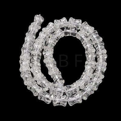 Transparent Crackle Glass Beads Strands GLAA-D025-01K-1