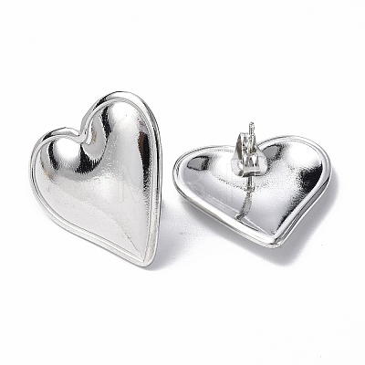 304 Stainless Steel Heart Stud Earrings for Women X-EJEW-F300-16P-1