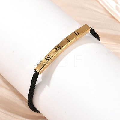 Word WWJD Polyester Cord Slider Bracelets BJEW-P384-01G-1