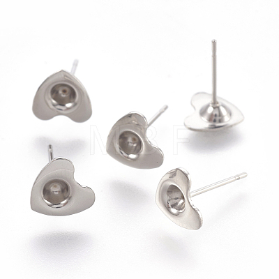 304 Stainless Steel Ear Stud Components X-STAS-G187-09P-1