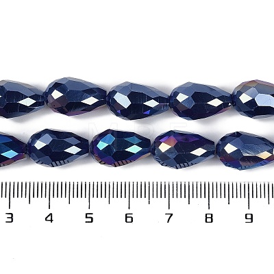 Opaque Solid Color Electroplate Glass Beads Strands EGLA-N013-P6mm-B03-1