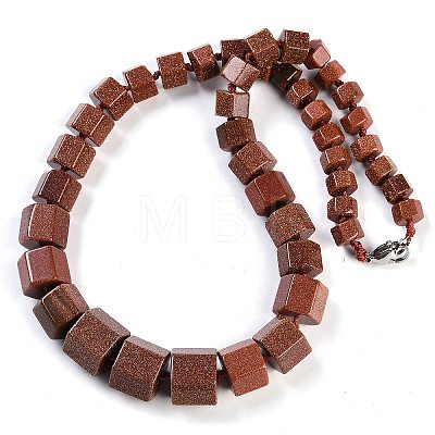 Synthetic Goldstone Necklaces NJEW-K388-03N-1