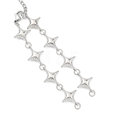 Star Alloy Link Chain Bracelet Making AJEW-JB01628-1