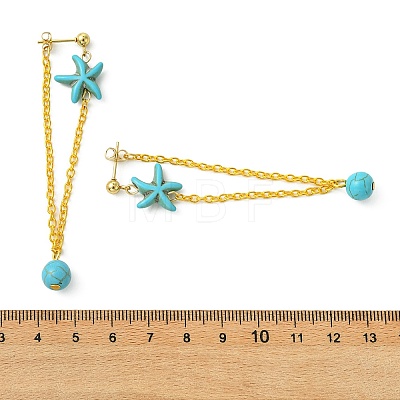304 Stainless Steel Dangle Stud Earrings for Women EJEW-JE07233-02-1