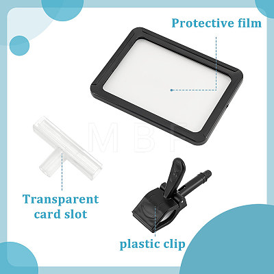 FINGERINSPIRE 3 Styles Adjustable PVC Plastic Clip Sign Holder AJEW-FG0003-58-1