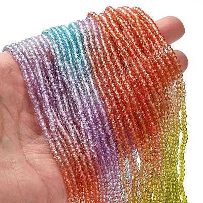 Transparent Painted Glass Beads Strands LS-DGLA-A034-T1mm-A12-1