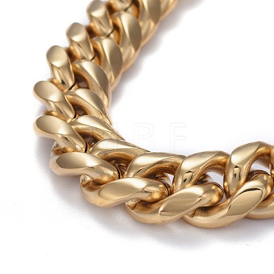 Men's 304 Stainless Steel Cuban Link Chain Bracelets BJEW-P263-B02-G-1