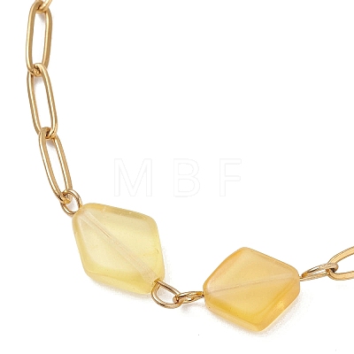 Natural Amber Beads Link Bracelets BJEW-JB13495-1