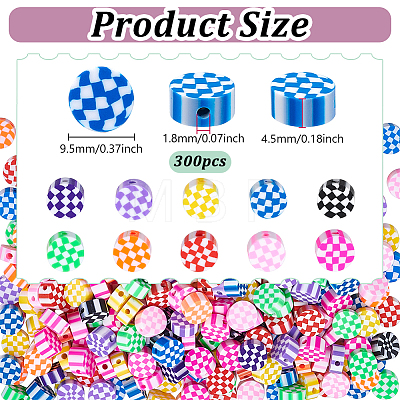 300Pcs Handmade Polymer Clay Beads CLAY-NB0001-77B-01-1
