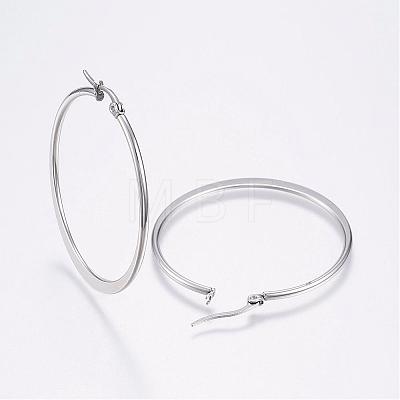 304 Stainless Steel Big Hoop Earrings EJEW-F105-18P-1