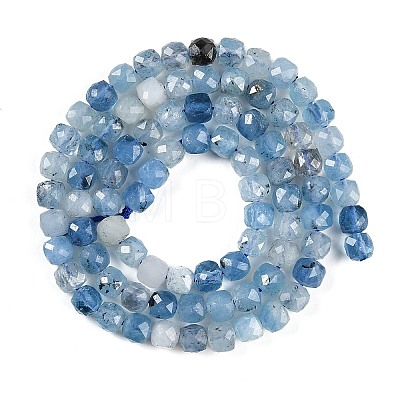 Natural Devil Blue Aquamarine Beads Strands G-F717-16C-1