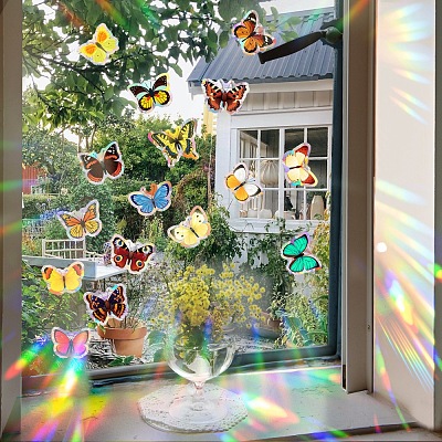 Butterfly Rainbow Prism Electrostatic Window Stickers PW-WG7843B-01-1