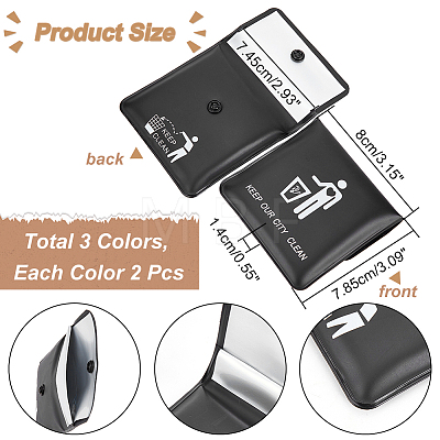  6Pcs 3 Colors EVA Aluminum Film Portable Compact Pocket Ashtray Pouches AJEW-NB0003-67-1