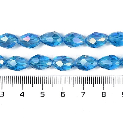 Transparent Electroplate Glass Beads Strands EGLA-N013-T8mm-B17-1