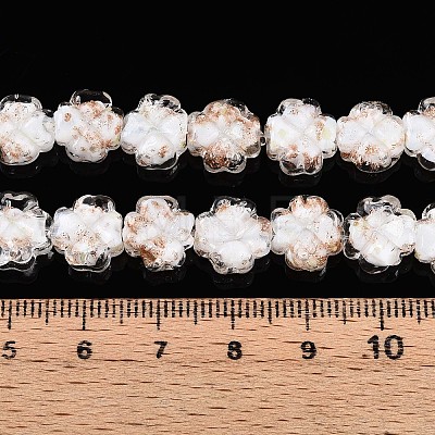 Luminous Handmade Gold Foil Glass Beads Strands FOIL-N029-01A-1