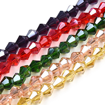 Electroplate Glass Beads Strands EGLA-Q118-6mm-A-1