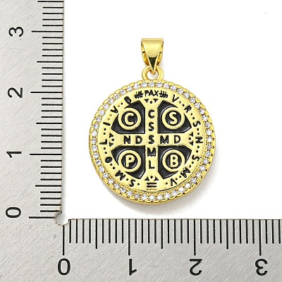 Rack Plating Brass Micro Pave Cubic Zirconia Pendants KK-B091-22G-02-1