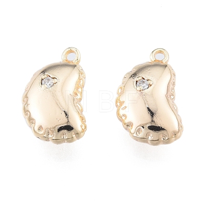 Brass Micro Pave Clear Cubic Zirconia Charms KK-N216-559LG-1