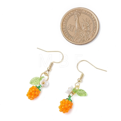 Handmade Glass Seed Beads Apple Dangle Earrings EJEW-MZ00575-04-1