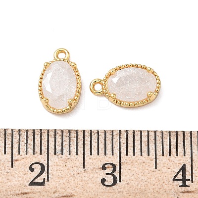 Brass Crushed Ice Cut Cubic Zirconia Pendants KK-D024-24A-G-1