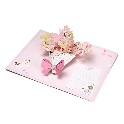 Rectangle 3D Pop-Up Bouquet Paper Greeting Card TH-K001-02A-1