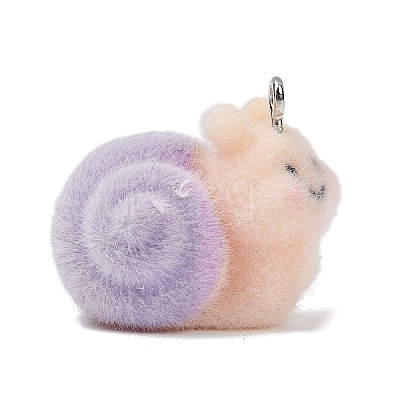 Animal Theme Flocky Opaque Resin Pendants RESI-H042-01P-14-1