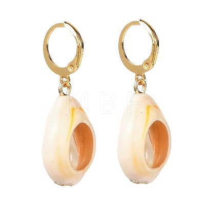 Electroplate Cowrie Shell Dangle Leverback Earrings for Girl Women EJEW-JE04639-1
