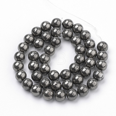 Natural Pyrite Beads Strands G-S249-01-10mm-1