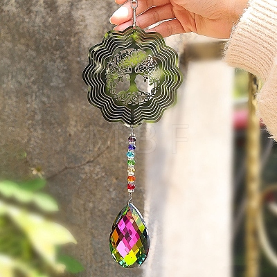 Metal 3D Tree of Life Rotating Wind Spinners PW-WG62352-01-1
