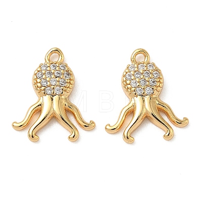 Ocean Brass Micro Pave Clear Cubic Zirconia Charms KK-B160-42G-02-1