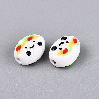 Handmade Porcelain Ceramic Beads PORC-Q005-07F-1