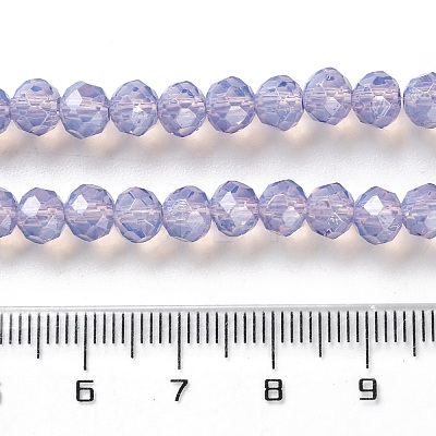 Baking Painted Transparent Glass Beads Strands DGLA-A034-J6MM-D03-1