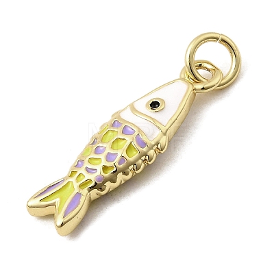 Brass Enamel Pendants X1-KK-A266-39G-01-1