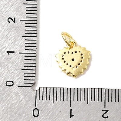 Brass Micro Pave Cubic Zirconia Charms KK-C139-25A-G-1
