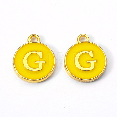 Golden Plated Alloy Enamel Charms ENAM-S118-09G-1