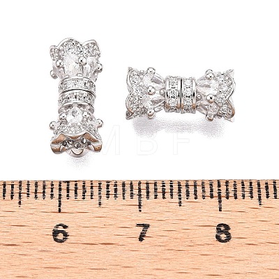 925 Sterling Silver Micro Pave Cubic Zirconia Screw Clasps STER-T007-91P-1