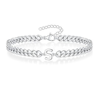 Letter 304 Stainless Steel Link Bracelets FS-WG7830E-43-1