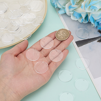 100Pcs Transparent Acrylic Pendants OACR-SC0002-99A-1