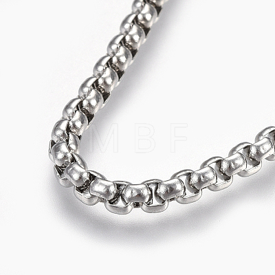 Non-Tarnish 304 Stainless Steel Box chain Necklaces NJEW-F242-13P-E-1