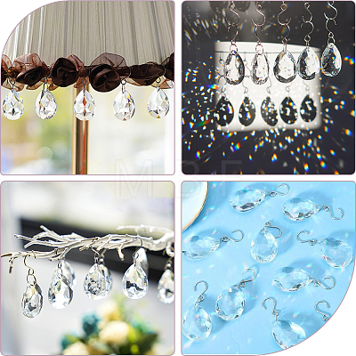 10Pcs Glass Pendant Decorations AJEW-SP0004-79-1