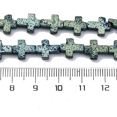 Electroplated Natural Lava Rock Beads Strands G-A256-A01-01E-1