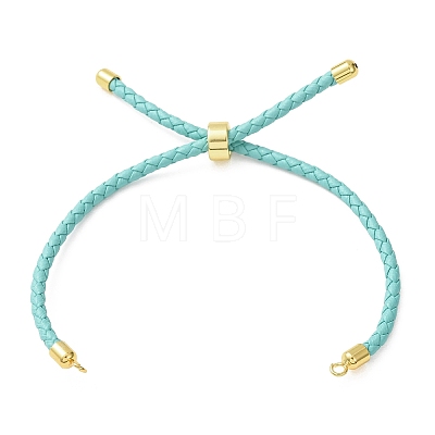 Adjustable Round Braided Microfiber Leather Cord Bracelet Making KK-CBAC260-01G-22-1