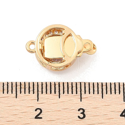 Brass Micro Pave Cubic Zirconia Box Clasps KK-C080-11G-01-1